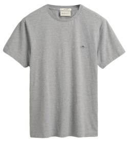 GANT Herren Slim Shield T-shirt T Shirt, Grey Melange, 3XL EU von GANT