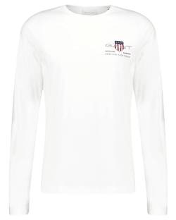 GANT Herren REG MEDIUM Archive Shield LS T T-Shirt, White, M von GANT