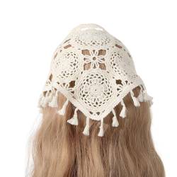 Zarter gehäkelter Turban mit Quasten, heiße Mädchen, die Fotos machen, Haarschal, Strick-Stirnband für Frauen, Reise-Haar-Accessoire, Häkelhaarband für Frauen, handgefertigtes Häkelhaarband mit von GAOINTELL