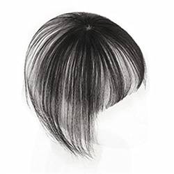 Pony-Clip, Bangs Hair Echthaar-Pony mit Clip-in-Oberteil, nahtloser Topper und Fransenverlängerung, 3D-natürliche Fransen-Clip-in-Pony, brasilianische Nicht-Remy-Haarteile for Frauen,Air Bangs für Fr von GAOWINLY