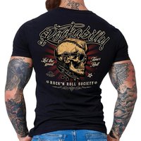 GASOLINE BANDIT® T-Shirt für Rockabilly Fans: Rock'n Roll Society, Aufdruck Rückseite von GASOLINE BANDIT