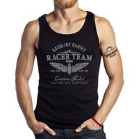 GASOLINE BANDIT® Tanktop für Hot Rod Biker Racer Motorrad Fans: Racer Team grau von GASOLINE BANDIT