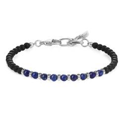 GAVU Männer Kristallperlen Armbänder mit Lapislazuli und matten schwarzen Onyxperlen Glücksarmband für Herren Damen von GAVU