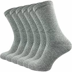 GAWILO Herren Venensocken (6 Paar) | Ohne Gummibund & ohne Naht | Venenfreundliche, blickdichte Wellness Socken | Geeignet für Diabetiker (47-50, hellgrau) von GAWILO