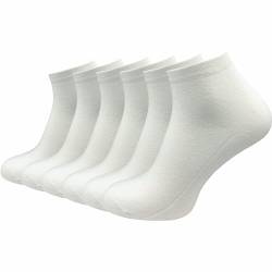 GAWILO Quarter Socken für Herren (6 Paar) | Ohne Naht über den Zehen | Kurzsocken mit verstärkter Ferse & Spitze (39-42, weiß) von GAWILO