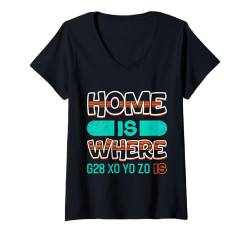 Damen 3D Druck Fan Zuhause ist wo G 28 X0 Y0 Z0 ist GCode T-Shirt mit V-Ausschnitt von GCode Programmierung 3D Druck Geschenk 3-D Drucker