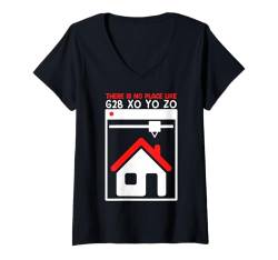 Damen 3D Drucken Lustig Kein Ort wie G28 X0.0 Y0.0 20.0 GCode T-Shirt mit V-Ausschnitt von GCode Programmierung 3D Druck Geschenk 3-D Drucker