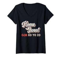 Damen Nerd Home Sweet G 28 Programmierung 3D Drucken GCode T-Shirt mit V-Ausschnitt von GCode Programmierung 3D Druck Geschenk 3-D Drucker