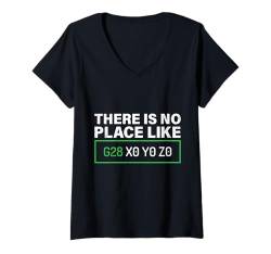 Damen Nerd There is No Place Like G 28 X0 Y0 Z0 Lustig GCode T-Shirt mit V-Ausschnitt von GCode Programmierung 3D Druck Geschenk 3-D Drucker