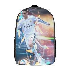 GENBAK Schulrucksack Für Kinder 3D-gedruckter Ronaldo Rucksack Fußballspieler Rucksack Sportrucksäcke Für Jungen Und Mädchen Modischer Rucksack 17zoll von GENBAK