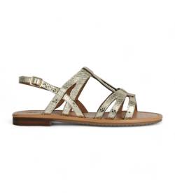 GEOX für Damen. D35LXI 000Z0 Bequeme Sandalen aus goldenem Leder (36), Wohnung, Schnalle, Lässig von GEOX