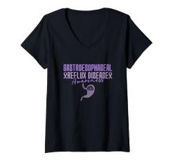 Damen Bewusstsein für gastroösophageale Refluxkrankheiten T-Shirt mit V-Ausschnitt von GERD Awareness Gastroesophageal Reflux Disease