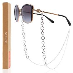 GERNEO® – Tokio – Premium Brillenkette & Brillenband in vielfältigen Farben aus 18 Karat Gold oder 925er Silber – mit kleinen Gliedern & Ringen (silber) – für Lesebrillen & Sonnenbrillen von GERNEO
