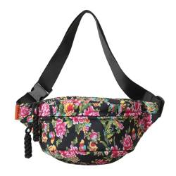 GETBSTOOP Soft Crescent Fanny Pack Leichte, einfache Umhängetasche, vielseitige Damen-Tagestasche, Damen-Blumen-Umhängetasche von GETBSTOOP