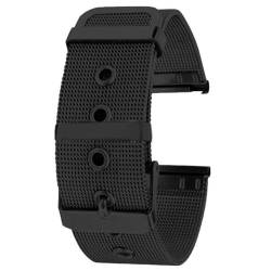 Smartwatch Armbänder 10MM 12MM 14MM 16MM 18MM 20MM 22MM Milan-Mesh-Uhrenarmband Edelstahl– Schnellverschluss– Armband für Frauen Und Männer Als Geschenk(Black,16MM) von GEZHUCAO