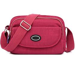 GFM® Damen Nylon Kleine Geldbörse wie eine Umhängetasche (NCB-4) (S1-6390-GHFSH-Fuchsia Pink) von GFM