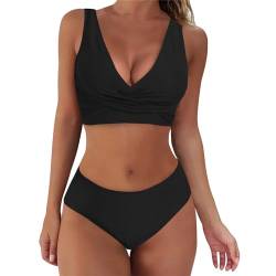 GFPGNDFHG Pushup Bikini Damen Tankini Damen schwarz Tankini Damen bauchweg große größen Bikini Teenager Bikini Badeanzug große Cups Rashguard Damen Langarm Tankini Grosse grössen Swimming Suit Sport von GFPGNDFHG