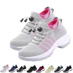 Bequeme Orthopädische Schuhe Für Damen, Atmungsaktive Walking-Sneaker Mit Stretch-Polsterung, Schuhe Mit Stretch-Polsterung Für Damen, Bequeme Orthopädische Schuhe Gegen Plantarfasziitis (Grau,35) von GGBAO