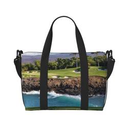 Rote Rose strapazierfähige und geräumige Oxford-Tuchtasche mit gedrucktem Design, modische Handreisetasche, Hawaii Beach Golfplatz, Einheitsgröße von GGDCRFF