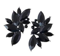 Retro-Ohrringe, modische Ohrringe, 1 Paar, modische Ohrringe for Damen, Strass, Ohrhänger, baumelnde Ohrstecker, Schmuck(Black) von GIAYEU