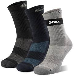 GIESSWEIN Merino Wandersocken Herren & Damen 35-46 [3er Pack] - Thermosocken Trekkingsocken - Anti-Blasen-Polsterung extra warm - Wintersocken Skisocken - Dicke Merino Socken Herren & Damen wandern von GIESSWEIN