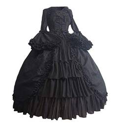 GIIWAKI Gothic Hexen Kostüm Frauen Maid Costume Corsette Damen Halloween Kleid Schwarz Weisses Kleid Halloween Haloween Kostüm Halloween Kostüm Engel Leinenkleid Halloween Kostüm Damen Braut Voodoo von GIIWAKI