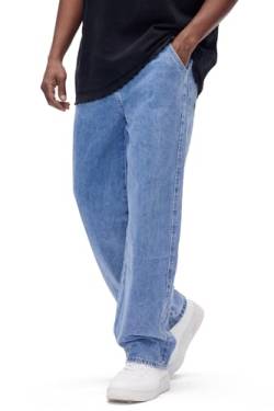 GINGTTO Herren Baggy Skater Jeans Loose Fit Jeanshose Denim Hosen Relaxed Jeans für Männer Blau 28 von GINGTTO