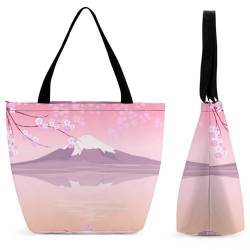 GIOKQB Japanische Kirsche Damen Handtasche Shopper Umhängetasche Schultertasche Tragetasche Mit Reißverschluss 28.5x18x32.5cm von GIOKQB