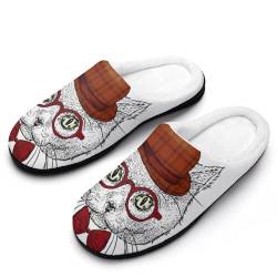 GIOKQB Katze Hausschuhe Damen Warme Kunstwolle Memory Foam Slippers Rutschfeste Pantoffeln von GIOKQB