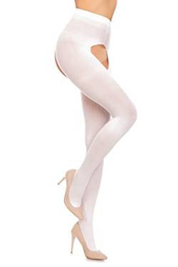 GLAMORY Ouvert 60 Overt-Strumpfhose-weiss-M-M-(40-42) von GLAMORY