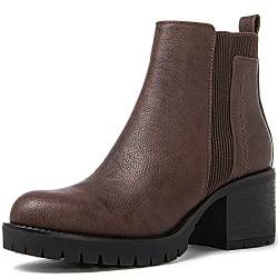 GLOBALWIN Chelsea-Stiefel für Damen mit Stollensohle, 21yy11 Brown, 42 EU von GLOBALWIN