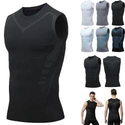 Duneva Abnehmweste, Vitalvest Abnehmweste, 2024 New Vital Vest, Herren KöRperformendes Bauch-Weg Kompressions Shapewear Unterhemd (Schwarz, M) von GLSAYZU