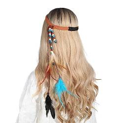 Bunte Federn Und Perlen Dekore Stirnband Für Frauen Ethno Haarreifen Halloween Hochzeit Party Braut Haarschmuck Ethnische Stirnbänder Für Frauen von GMBYLBY