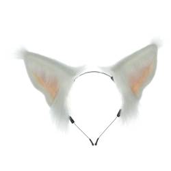 GMBYLBY Füchse Katze Lange Pelzohren Stirnband Kopfbedeckung Wolf Tier Pelzohren Haarreifen Anime Ohr Stirnband Halloween Cosplay Kostüm von GMBYLBY