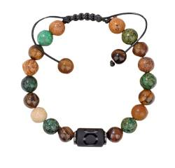 GMVVAC Kristall Armband, Armbänder Aus Natürlichem Edelsteinkristall, Perlenarmband Mit Dem Sternbild Stier, Verstellbare Geflochtene Armbänder Für Frauen Und Männer von GMVVAC