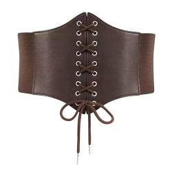 GNAUMORE Breiter Schnürgürtel Elastische Gürtel,Gürtel Korsett Damen,Retro Damen Waist Korsett Gürtel,Damen elastischen Korsett Schnürgürtel,Korsett Gürtel Elastischer für Kleider von GNAUMORE