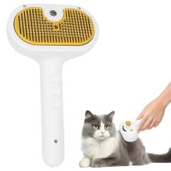 3-In-1 Katzenbürste, Katzenbürste Spray Tierhaarentfernungskamm mit Wassertank, Dampfbürste für Katzen, Hundebürste Selbstreinigend, Sauberes Haustierhaar für Kurzhaar und Langhaar Hunde Katzen von GOMETY