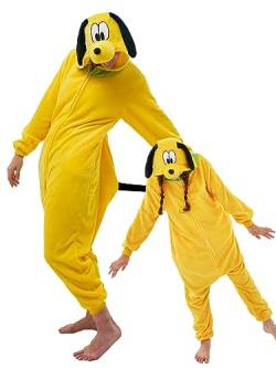 GONAAP Unisex Erwachsene Einteiler Pyjama Plüsch Einteiler Cosplay Tier Kostüm, Pluto, L von GONAAP