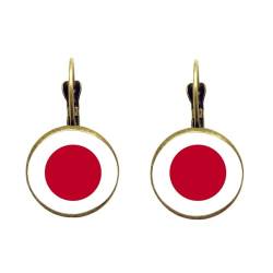 Mode Persönlichkeit Japan Flagge Baumelnde Ohrringe Für Frauen Japanische Land Patriotische Flagge Ohrstecker, Kreative Hip Hop Flaggen Tropfen Ohrringe Schmuck Für Damen, Bronze, 2,8 Cm × 1 von GONMFKM