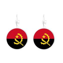 Modische Persönlichkeit Angola-Flagge Baumelnde Ohrstecker, Hip-Hop-Glaskuppel-Charm, Baumelnde Ohrstecker, Modische Angolanische Patriotische Baumelnde Ohrringe, Schmuck, Geschenk Für Fraue von GONMFKM