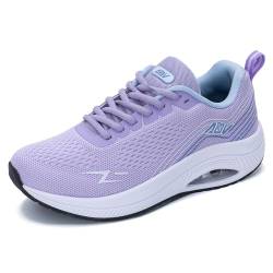 GOOBON Damen Air Walking Schuhe Arch Fit Orthopädische Plantarfasziitis Laufschuhe Atmungsaktiv Leichte für Fitness Gym Sneakers Lila Size 37 EU von GOOBON