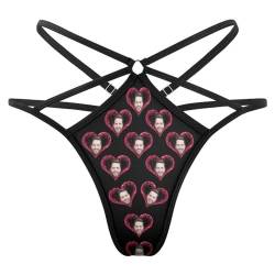 GOOBRRL Personalisierte Gesicht Tanga für Frauen Foto G String Tanga Unterwäsche Höschen Slips Lustige Foto Damen Höschen Sexy Höschen Geburtstag Valentinstag Tangas Geschenkideen für Sie, Stil 2 von GOOBRRL