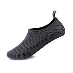 GOODSALEOK Wasserschuhe Herren Badeschuhe Damen Aquaschuhe BelüFtet Schnell Trocknend Strandschuhe Barfuß Yoga Schuhe Wassersport Schwarz022 36/37 von GOODSALEOK