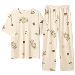 GOSO 2pcs Pyjamas Set für Mädchen 10-17 Jahre Print kurze Ärmel Hosen Casual Sleepwear Tops & Pants Geschenk für Kinder/Teenager Girsl von GOSO
