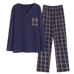 GOSO Jungen Schlafanzug Sets Baumwolle Nachtwäsche für Herbst/Winter 2pcs Pjs Sets, Lange Ärmel& Lange Hosen Rundhalsausschnitt Loungwear Set für große Jungen von GOSO