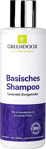 GREENDOOR Bio Natur Shampoo Lavendel Bergamotte 200ml für strapaziertes trockenes Haar, basische natürliche Haarpflege ohne Sulfate Silikon Parabene, natural von GREENDOOR