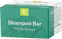 GREENDOOR Bio Shampoo Bar Pfefferminze 75g normales/fettiges Haar, festes mildes Naturkosmetik Haarshampoo ohne Silikone Plastik für Damen Herren, natürliche Haarpflege von GREENDOOR