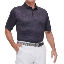 Greg Norman Men's Performance Golf Polo, Black1 (Medium) von GREG NORMAN