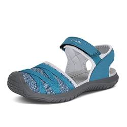 GRITION Women Closed Toe Textile Sandals SMOKY BLUE 39EU von GRITION