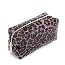 Kosmetiktasche Frauen Marmorieren Kosmetiktaschen Mode Lippenstift Beauty Case Organizer Clutch Bag Pu. Make-up-Tasche Reise-Toiletten-Waschbeutel Make Up Bag (Color : The Dark Leopard) von GSCLZ